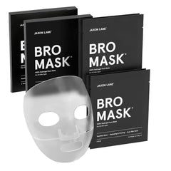 JAXON LANE Bro Mask Premium Korean Face Mask for Men (4 Pack) - Anti Aging Sheet Masks w/Hydrogel, Vitamin C, Hydrolyzed Collagen, & Hyaluronic Acid - Perfect Skin Care Stocking Stuffers for Men