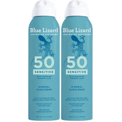 BLUE LIZARD Sensitive Mineral Sunscreen Spray SPF 50+ – Zinc Oxide Broad Spectrum UVA/UVB Protection, Water-Resistant 5(fl oz)