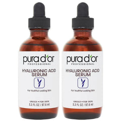 PURA D'OR 3.3 Oz Hyaluronic Acid Serum For Deep Hydration - Anti-Aging, Plumping & Moisturizing Formula For Smooth, Supple Skin - Natural Skincare Boost - Fine Lines & Wrinkle Reducer - Travel Size