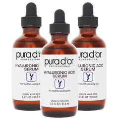 PURA D'OR 3.3 Oz Hyaluronic Acid Serum For Deep Hydration - Anti-Aging, Plumping & Moisturizing Formula For Smooth, Supple Skin - Natural Skincare Boost - Fine Lines & Wrinkle Reducer - Travel Size