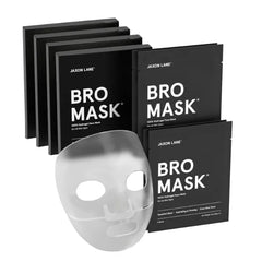 JAXON LANE Bro Mask Premium Korean Face Mask for Men (4 Pack) - Anti Aging Sheet Masks w/Hydrogel, Vitamin C, Hydrolyzed Collagen, & Hyaluronic Acid - Perfect Skin Care Stocking Stuffers for Men
