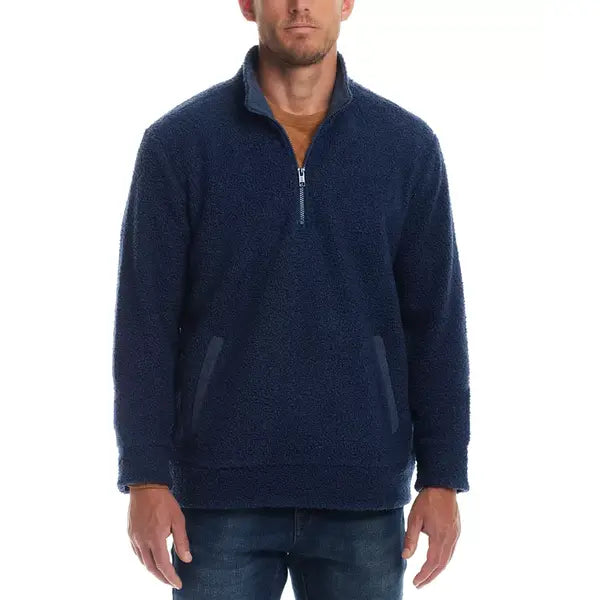 Men's Teddy Quarter Zip Long Sleeve Sweater