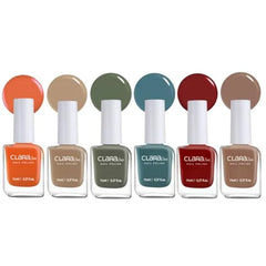 Claraline Nail Polish Set, 6 Trendy Colors, Non-toxic, Eco-Friendly, Quick Dry, All Seasons Skin Tones, Professional Manicure for Women and Girls