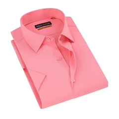 Suslo Couture Men's Slim Fit Performance Short Sleeves Solid Button Down Shirt