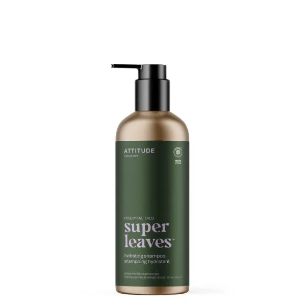 ATTITUDE Hydrating Shampoo, EWG Verified with Essential Oils, Vegan & Plant-Based, Aluminum Bottle, For Dry, Damaged, Color Treated, Thin and Flat Hairs - 16 Fl Oz