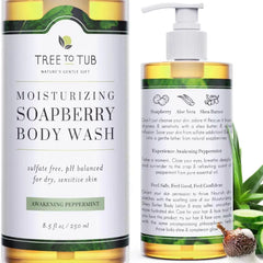Tree to Tub Body Wash for Dry Skin & Sensitive Skin - pH Balanced Moisturizing Body Wash, Hydrating Sulfate Free Body Soap for Women & Men w/Organic Shea Butter, Natural Aloe