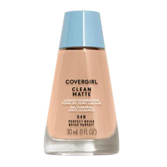 COVERGIRL Clean Matte Liquid Foundation Classic Water Based, Moisturizing, Oil Absorber, Cruelty Free