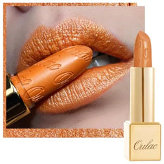 Oulac Lipstick for Women with Metallic 3D Shine Lightweight Hydrating Formula, High Impact Lip Color, Vegan Beauty, Full Coverage Lip Makeup