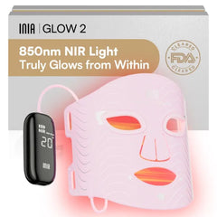 INIA Red Light Therapy Mask for Face – 4 Light Modes with 850nm NIR, Red & Blue LED Light Therapy, 2600mAh Rechargeable LED Face Mask for Radiant Glow at Home