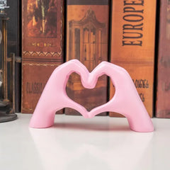 Lynagert Small Heart Hands Sculpture Decor for Living Room Bedroom Bookshelf Coffe Table and Office Display, Love Finger Statue Modern Aesthetic Home Decor, Unique Gift for Wedding Christmas Birthday