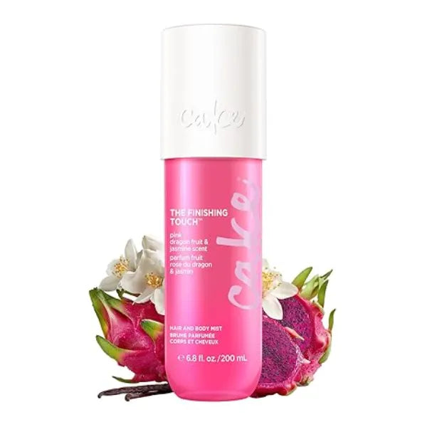 Cake Beauty Finishing Touch Hair and Body Mist, Pink Dragon Fruit & Jasmine Scent Fine Fragrance Mist Infused with Aloe and Argan Oil