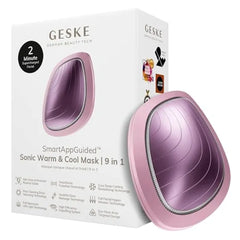 GESKE SmartAppGuided Sonic Warm & Cool Mask 9 in 1Beauty LED Face Mask Facial Glow Full Spectrum LED Light Best Face Massager Vibrating Mask Warm and Cold Skincare