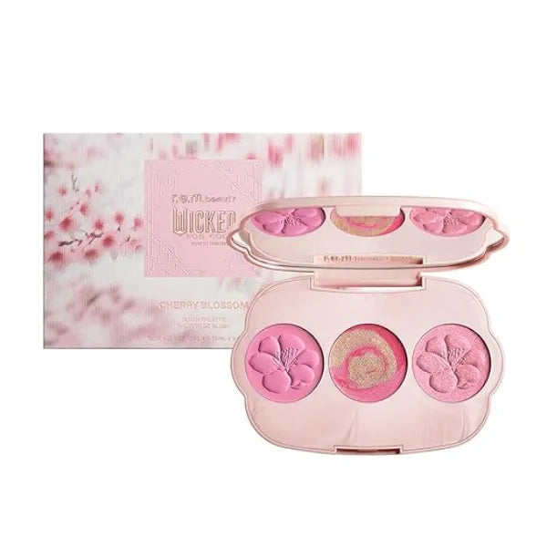 r.e.m. beauty Wicked For Good Cherry Blossom Blush Palette Blendable, Creamy Formula Blurs and Perfects Skin Blendable, Creamy Formula