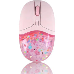 SHARE SUNSHINE Wireless Bluetooth Transparent Aqua Mouse – Cute Liquid Glitter Design, Silent Click, Compatible with Mac, PC, Laptop, Tablet & iPad
