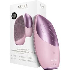 GESKE SmartAppGuided Sonic Thermo Facial Brush 6 in 1 Skin Cleansing Brush with Thermal Function Electric Facial Massager