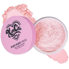 KimChiChic Beauty Puff Puff Pass Set and Bake Setting Powder for Makeup, Extra Fluffy Loose Face Powder Poof, Soft Natural Face Makeup for Uneven Skin Tone