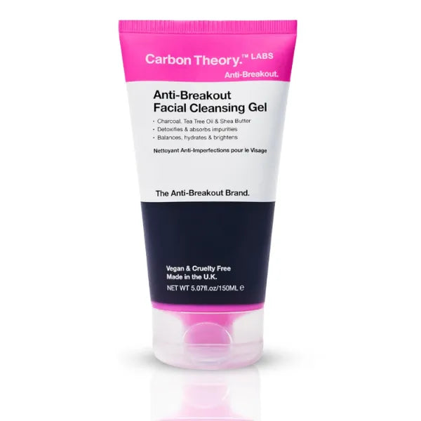 Carbon Theory Face Cleansing Gel 150ml – Target Solution Facial Wash for Acne-Prone, Oily, Bumpy, and Dull Skin, Anti-Breakout, Niacinamide, Salicylic Acid, Vitamin C & Caffeine