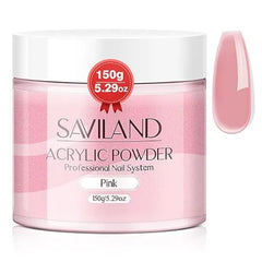 SAVILAND Clear Acrylic Powder 5.29OZ Large Capacity Bubble Free Acrylic Nail Powder Beginner Friendly Long Lasting Chip Resistant Professional Nail Powder for French Manicure Nail Carving