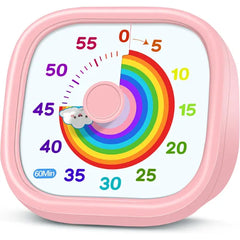 HIPPIH Visual Timer for Kids – Countdown Pomodoro Timer with Rainbow Disk for Classroom, Kitchen & Office Time Management