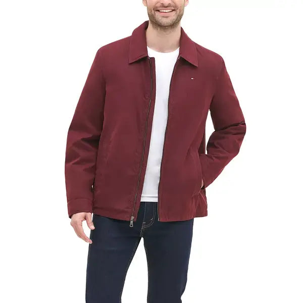 Men's Classic Front-Zip Filled Micro-Twill Jacket