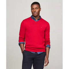 Men's Essential Solid V-Neck Sweater