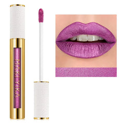 MAKI YIKA Metallic Pink Lipstick Long Lasting Hot Pink Lipsticks for Women, High Shine Glitter Lipstick No Smudge Transferproof Liquid Lip Gloss