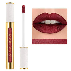MAKI YIKA Metallic Pink Lipstick Long Lasting Hot Pink Lipsticks for Women, High Shine Glitter Lipstick No Smudge Transferproof Liquid Lip Gloss
