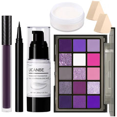 UCANBE All-in-One Halloween Makeup Kit (8+ Pcs) – SFX Costume Set with Eyeshadow, White Foundation, Lipstick & Tools – Multiple Color Themes