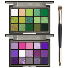 UCANBE 15 Color Eyeshadow Palette Collection – Vibrant Neon, Smoky & Neutral Shades – Highly Pigmented Matte, Shimmer & Glitter Finishes