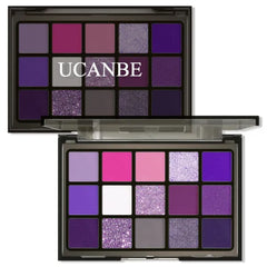 UCANBE 15 Color Eyeshadow Palette Collection – Vibrant Neon, Smoky & Neutral Shades – Highly Pigmented Matte, Shimmer & Glitter Finishes