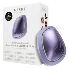 GESKE SmartAppGuided Sonic Warm & Cool Mask 9 in 1Beauty LED Face Mask Facial Glow Full Spectrum LED Light Best Face Massager Vibrating Mask Warm and Cold Skincare