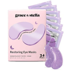 grace & stella Under Eye Mask Variety Pack Under Eye Patches for Dark Circles  With 6 Colors (3 Pairs/Color) Gel Masks Puffy Eyes for Women