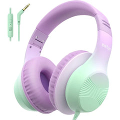 EarFun K3 Kids Headphones, USB Type C Over Ear Headphones for Kids, Volume Limit, HD Stereo Sound, Comfortable Fit, Foldable Wired Headphone