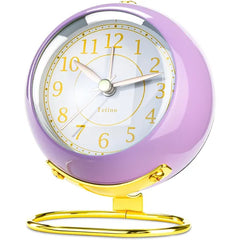 Tetino Analog Alarm Clocks,Desk Clock Aesthetic Retro Cute,Room Decoration,Small Clock with Night Light,Silent Non Ticking,Battery Powered,Clocks for Kids,Bedroom,Travel,Kitchen,Bedside Decor