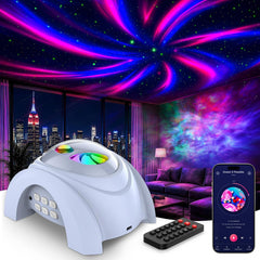 Rossetta Dual Lens Galaxy Star Projector, Aurora Night Light for Bedroom