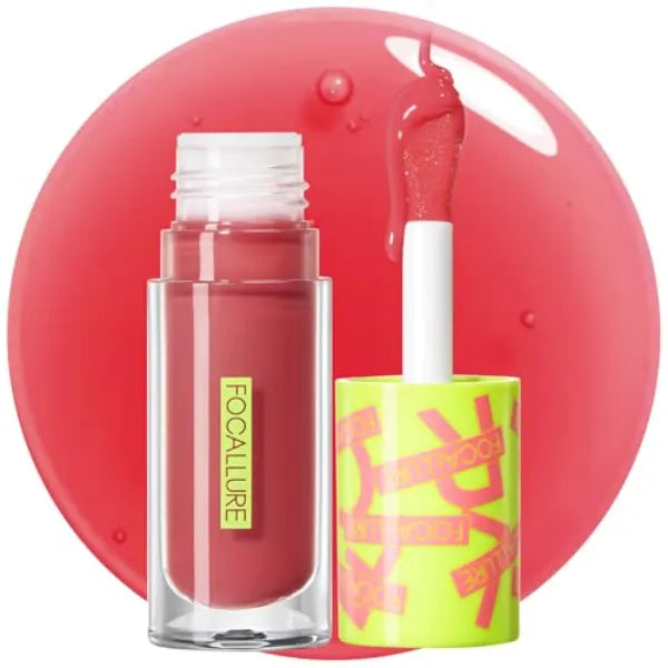 FOCALLURE Lip Oil,Moisturizing,Hydrating Lip Gloss,Transparent Toot Lip Glow Oil,Shiny Glossy Finish,Non-Sticky,Long Lasting,Tinted Lip Balm for Dry Lips and Lip Care