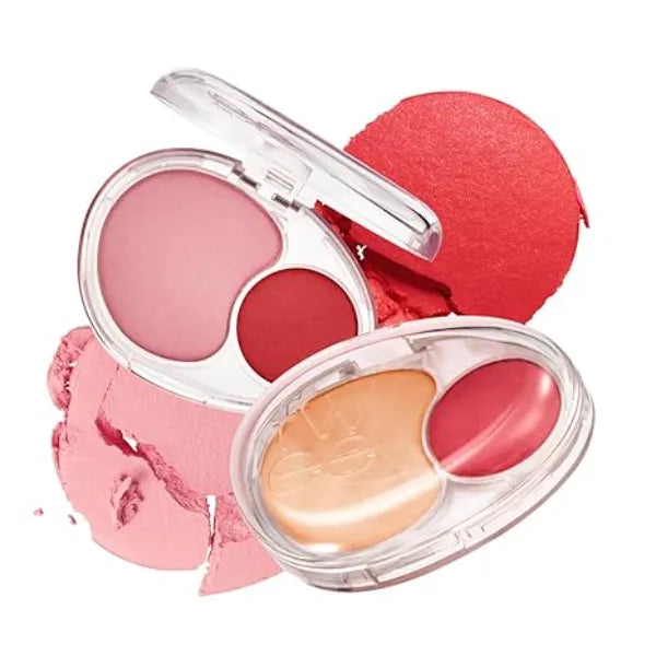 fwee Mellow Dual Blush RD02 Another Me Dual Color, Jelly Texture, 12 Colors, Longwear, Long lasting