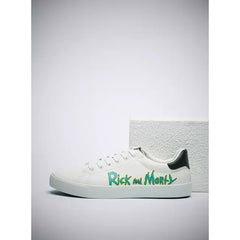 Rick and Morty Print Sneakers with Lace-Up Closure white