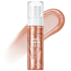 Lezero SPF 30 Body Glow Oil – Gold & Rose Gold Shimmer Sunscreen Lotion, Lightweight Moisturizing Body Oil, 2 oz