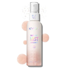 KYDA Sheer Body Sunscreen Mist, SPF 45, Radiant Glow Sunscreen Spray, Infused with Shimmer Body Oil, Ultra-fine Glowing Mist, Quick Drying, Lightweight Hydrating Spray, 4.06 fl oz