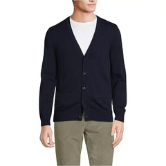 Lands' End Big & Tall Fine Gauge Cotton Cardigan