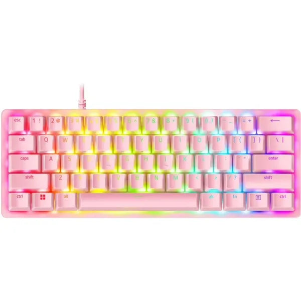 Razer Huntsman Mini (Quartz Edition) 60% Optical Gaming Keyboard, Clicky Optical Switches, RGB Lighting - Pink