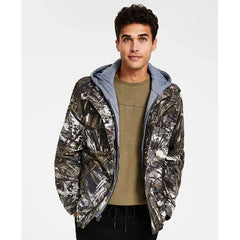 Men’s Sherpa Lined Two Pocket Hooded Trucker Jacket
