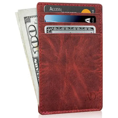 Access Denied RFID Blocking Front Pocket Wallet - Mini Slim Leather Card Holder