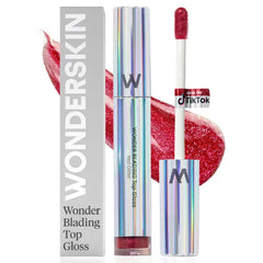 Wonderskin WONDER BLADING Top Gloss - Clear Glitter Lip Gloss, Hydrating and High Shine Finish Lip Makeup