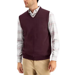 Club Room Men's Solid V-Neck Sweater Vest