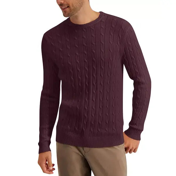 Men's Cable-Knit Cotton Sweater