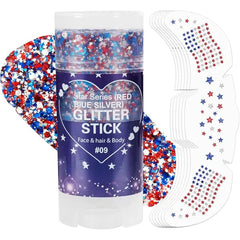 Mysense Carnival White Body Glitter Stick,Face Hair Glitter Gel for Women Kids,Sparkling Mermaid Sequins Chunky Glitter Face Paint Makeup,Singer Concert Outfit Festival Rave Accessories