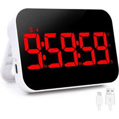 WUDAUG Rechargeable RGB Digital Kitchen Timer with Countdown, Vibration Alert & Adjustable Brightness for Cooking & Study