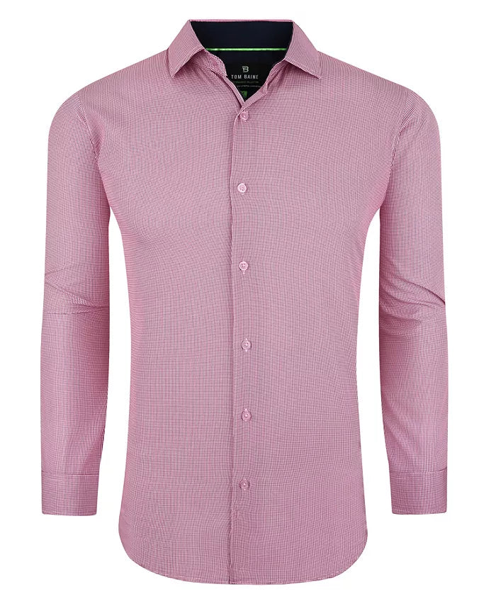 Tom Baine Men's Plaid Button Down Dress Shirt